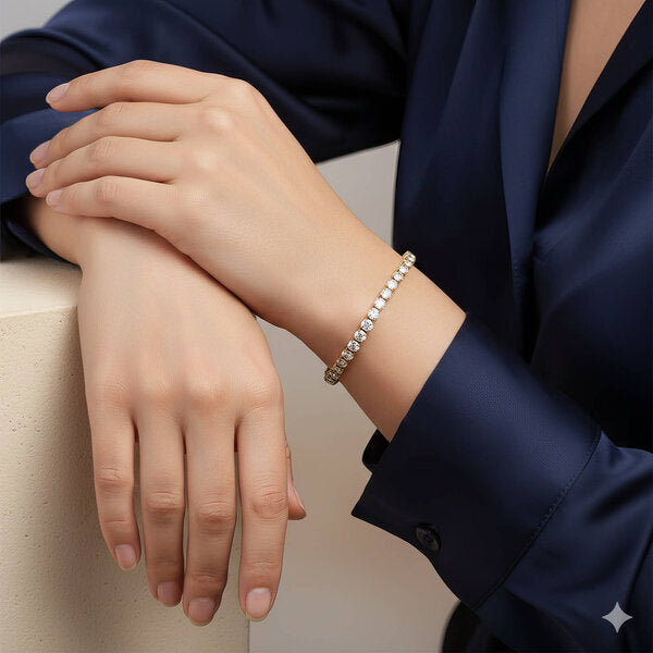 ✨ Pulsera de Diamantes Celestiales en Stainless Steel bañada en Oro 18K ✨