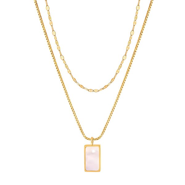 ✨ Collar Elegante con Colgante – Stainless Steel Baño Oro 18K ✨