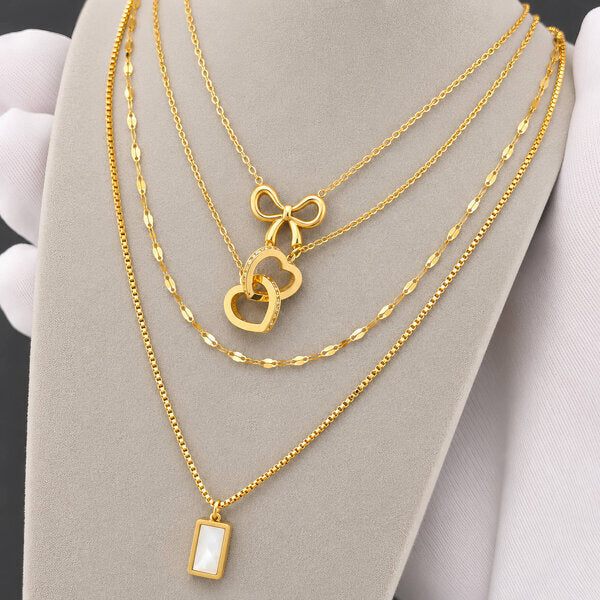 ✨ Collar Elegante con Colgante – Stainless Steel Baño Oro 18K ✨