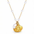 Collar en Stainless Steel con Baño de Oro 18K – Concha, Estrella de Mar y Perla
