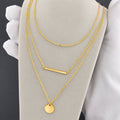 Cadena Layer 3 Niveles en Stainless Steel con Baño de Oro 18K – Diseño Delicado y Femenino