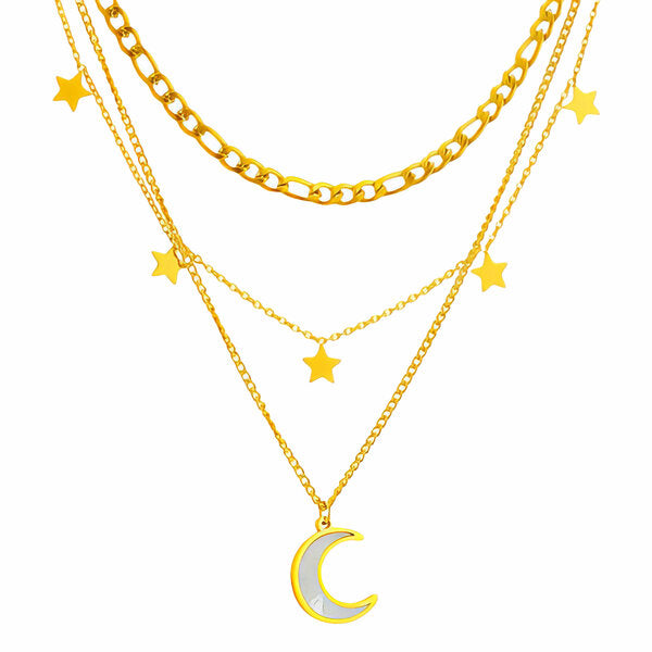 ✨ Cadena Media Luna en Stainless Steel bañada en Oro 18K ✨