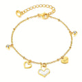 ✨ Pulsera Corazón de Cristal en Stainless Steel bañada en Oro 18K ✨