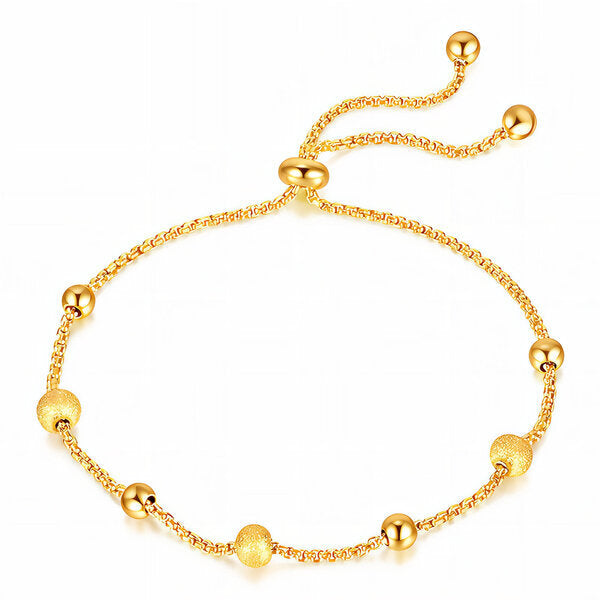 Pulsera de perlas en Stainless Steel bañada en oro 18K, una pieza que combina elegancia clásica con un estilo moderno y delicado.